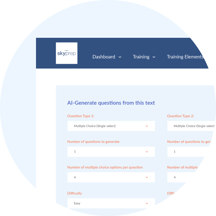 SkyPrep Feature AI Question Generator