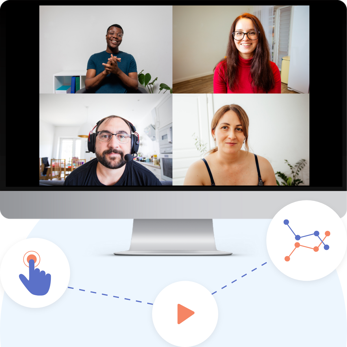 SkyPrep virtual classrooms features illustration