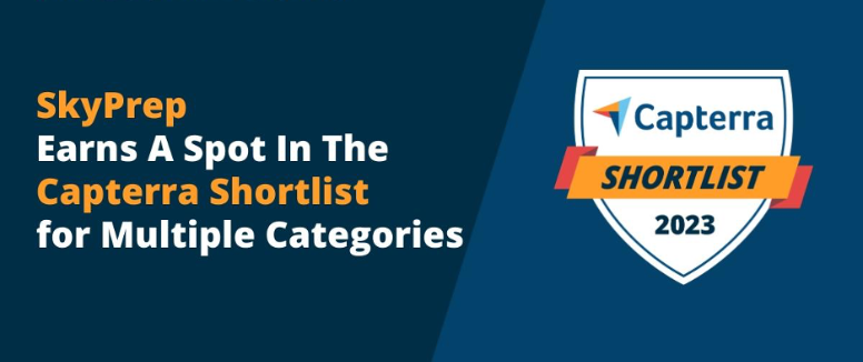 Blog post image pertaining to SkyPrep LMS Earns A Spot In The Capterra Shortlist for Multiple Categories