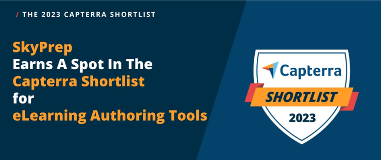 Blog post image pertaining to SkyPrep Earns A Spot In The Capterra Shortlist for eLearning Authoring Tools 