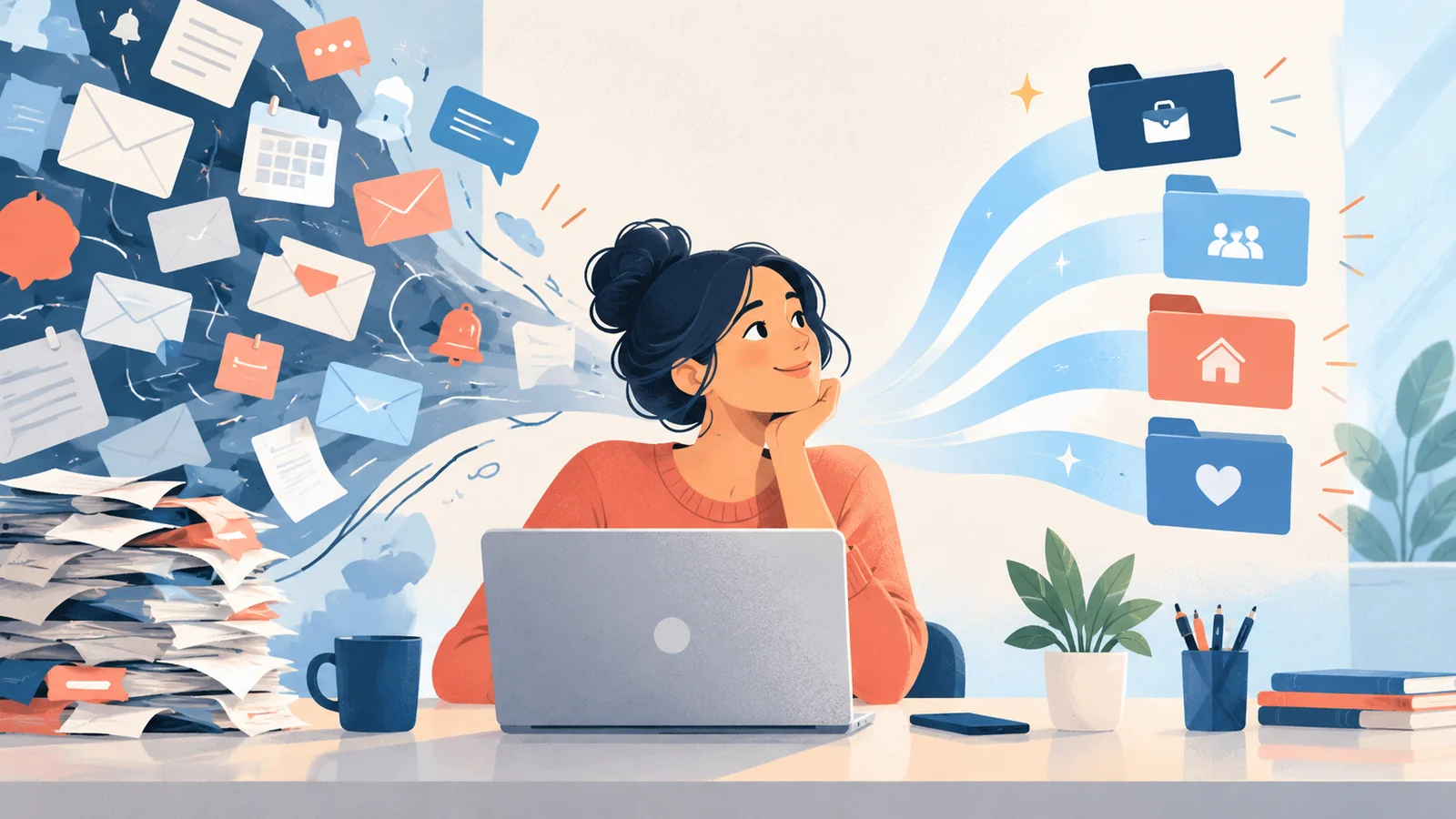 Editorial illustration for 8 Apps to Conquer Digital Clutter
