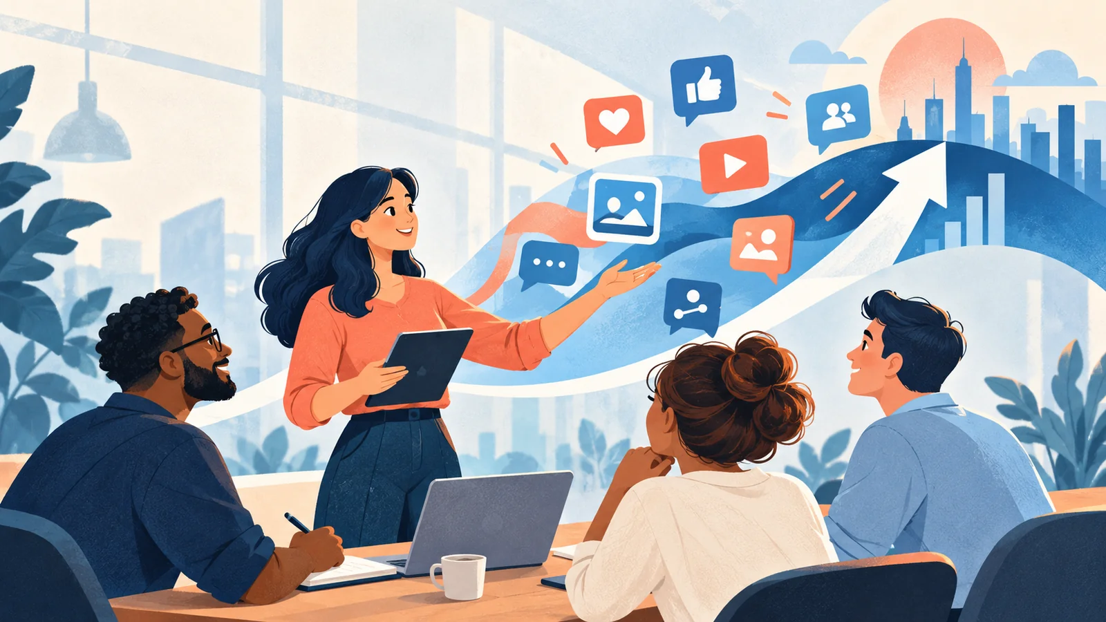 Editorial illustration for Why Your Business Needs Social Media Training
